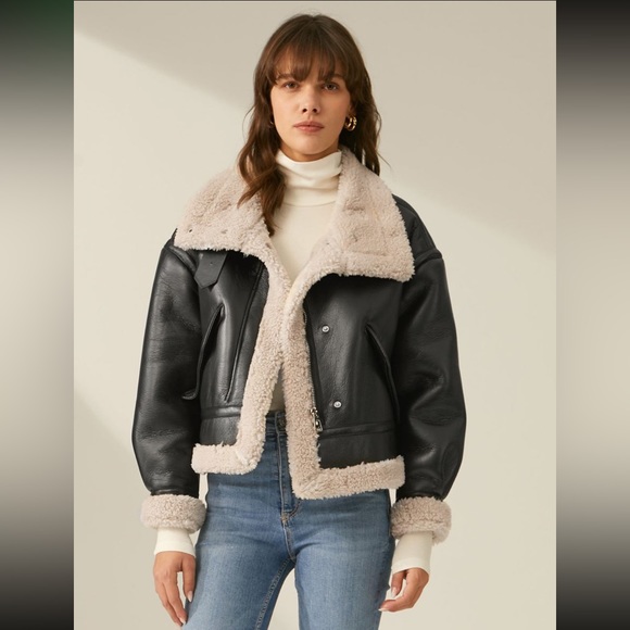 Jackets & Blazers - Sherpa lined leather jacket